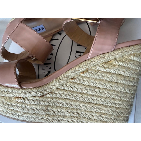 NWT Women’s STEVE MADDEN SANTORINI SANDAL DARK BLUSH PATENT size 8 - Picture 5 of 11